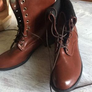 Chocolate brown lace up boots